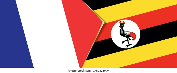 Banderas de Francia y Uganda, dos banderas vectoriales símbolo de relación o enfrentamiento.