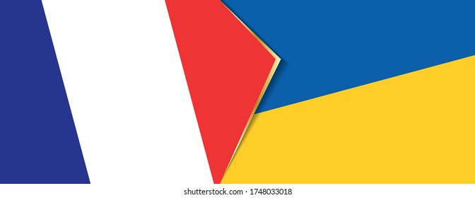 France and Ukraine flags, two vector flags symbol of relationship or confrontation.