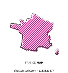 France vector country map. Map outline with dots.