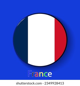 France vector flag. Football europe 2024 tournament championship. Round badges of the country in the actual championship colors.