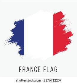 France Vector Flag. France Flag for Independence Day. Grunge France Flag. France Flag with Grunge Texture. Vector Template.