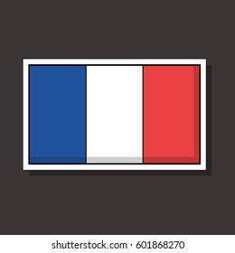 France vector flag. Sticker design