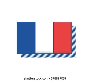 France vector flag. Trendy editable design