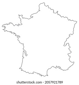 France vector illustration gray contour curves map. Vector icon