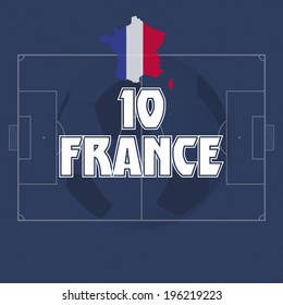 France vector illustration, map with soccer ball