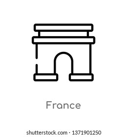 france vector line icon. Simple element illustration. france outline icon from travel concept. Can be used for web and mobile