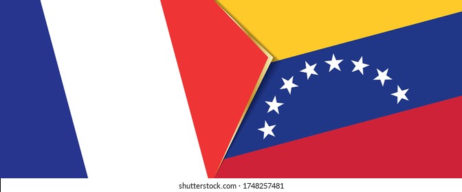 Banderas de Francia y Venezuela, dos banderas vectoriales símbolo de relación o confrontación.