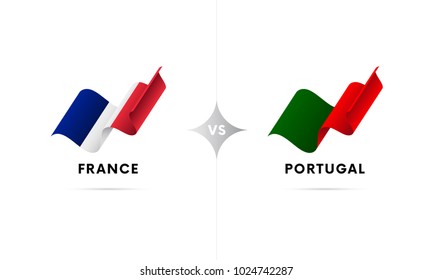 France versus Portugal. Football. Vector illustration.