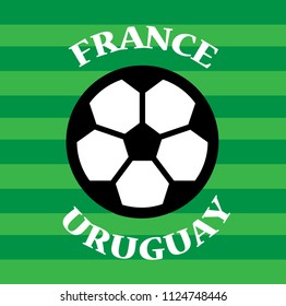 France versus Uruguay soccer match template design
