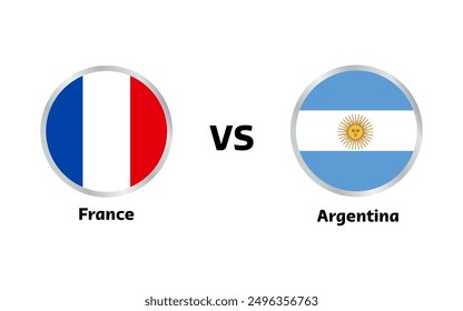 Partido Francia vs Argentina, aislado sobre fondo blanco