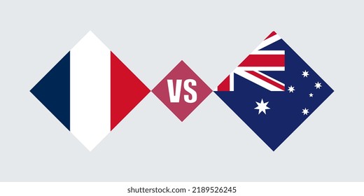 France vs Australia flag concept. Vector illustration.