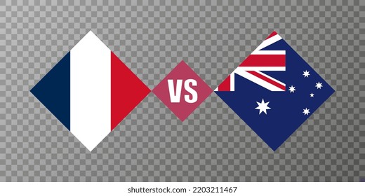 France vs Australia flag concept. Vector illustration.