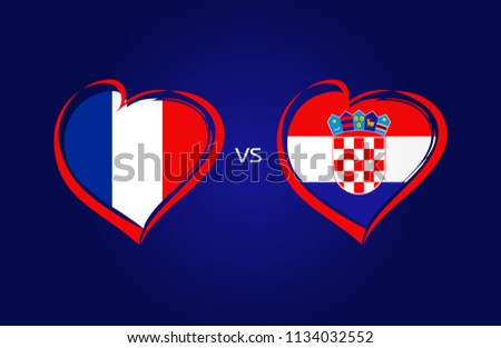 France Vs Croatia Flags National Team Stock Vector Royalty