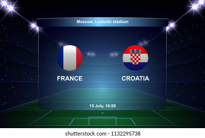 France vs Croatia football scoreboard broadcast graphic soccer template