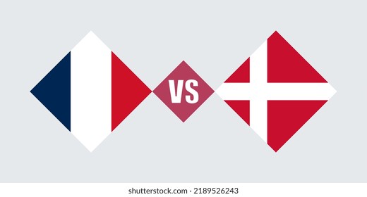 France vs Denmark flag concept. Vector illustration.