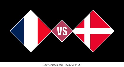 France vs Denmark flag concept. Vector illustration.