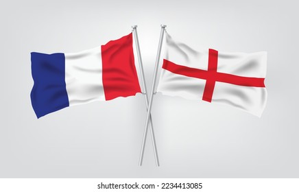 France vs England, world Football 2022, World Football Competition championship match country flags. vector illustration EPS.