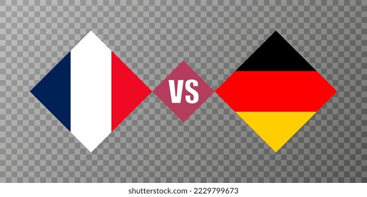 France vs Germany flag concept. Vector illustration.