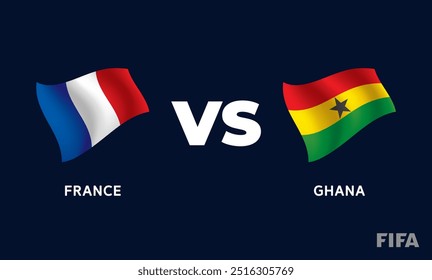 Cópia arquivada em 15 de julho de 2013 "France VS Ghana International Football Match Flag Badge Design Template Vetor Illustration" .