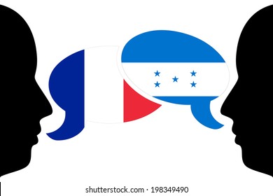 France vs. Honduras - two man discussion in vector