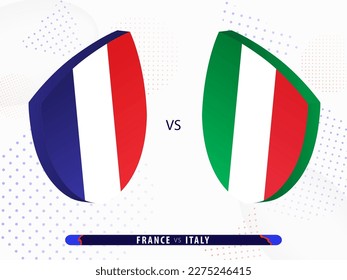 France vs Italy rugby match, international rugby competition 2023. Template for world tournament.