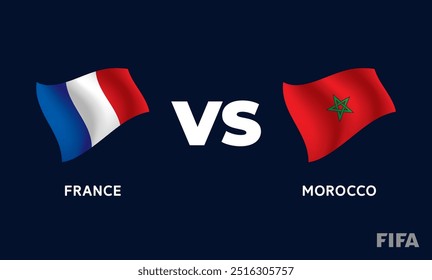 Cópia arquivada em 15 de julho de 2015 "France VS Morocco International Football Match Flag Badge Design Template Vetor Illustration" .