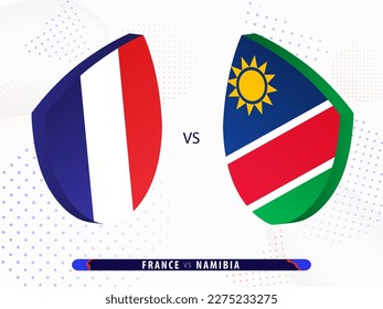 France vs Namibia rugby match, international rugby competition 2023. Template for world tournament.