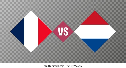 France vs Netherlands flag concept. Vector illustration.