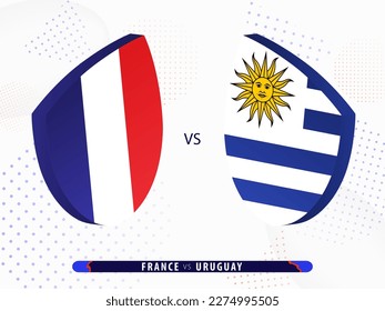 France vs Uruguay rugby match, international rugby competition 2023. Template for world tournament.