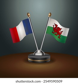 A tabela France e Wales sinaliza a relação com o plano de fundo do gradiente. Ilustração de vetor