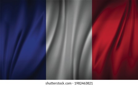 France wave flag flat layout vector illustration