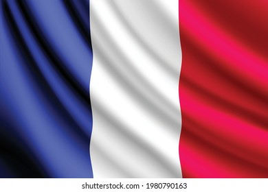 France waving flag background. 3D waving flag
