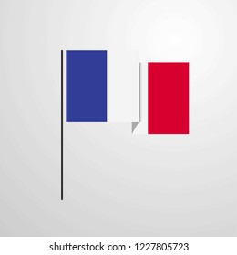 France waving Flag design vector