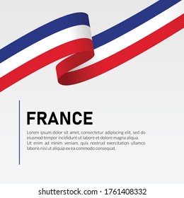 France Waving Flag Ribbon Template design Vector Illustration. Suitable for Greeting Card, Poster, Banner and Social Media Template.