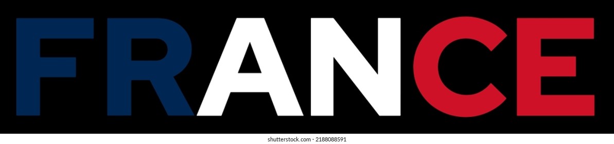 France word in flag style in vector