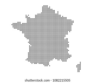 France2018 map vector. map dotted silhouette with black dots on a white background. Vector illustration eps 10.