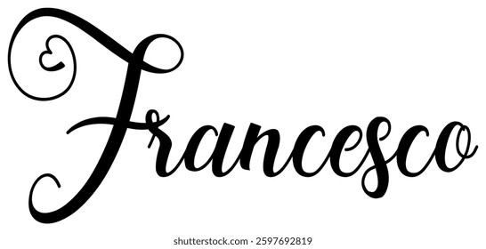 Francesco - black color - first name - ideal for websites, e-mails, presentations, greetings, sublimation cards, cricut, t-shirt, sweatshirt, prints, cricut, silhouette,