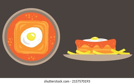 Francesinha typical Portuguese food from Porto. Vector illustration food icon