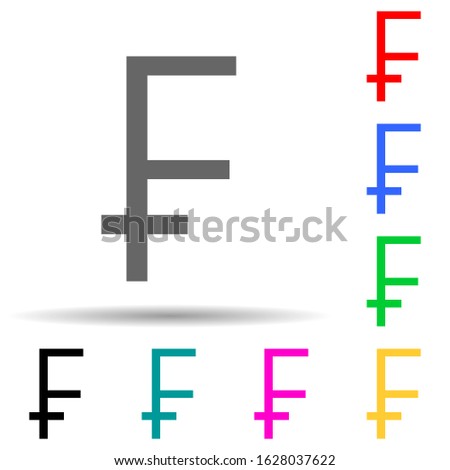 franch multi color style icon. Simple glyph, flat vector of crepto currency icons for ui and ux, website or mobile application