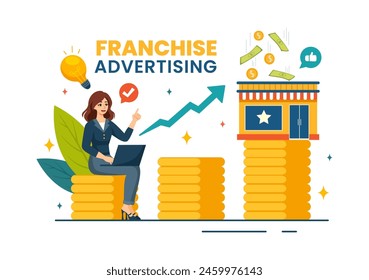 Franchise Advertising Vector Illustration with Business and Finance to Promoting Successful Brand or Marketing in Flat Cartoon Background