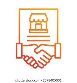 Franchise Agreement Icon Element For Design