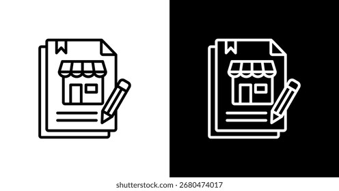 Diseño de conjunto de iconos blancos de Acuerdo de franquicia