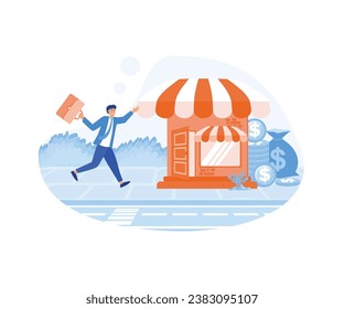 Franchise banner. Franchising business branch expansion. flat vector modern illustration 
