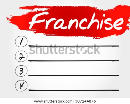 Franchise blank list, business concept
