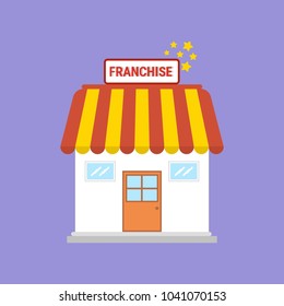 Franchise business concept, franchise marketing system.Shop franchise concept,vector illustration.The best star franchise.