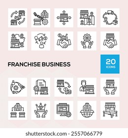 Franchise Business Line Icon Set Collection