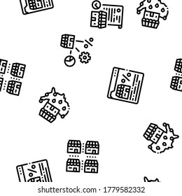 Franchise Business Seamless Pattern Vector Thin Line. Illustrations