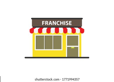 Franchise cafe building icon. Vector eps10