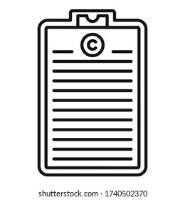 Icono del portapapeles de franquicia. Icono del vector del portapapeles de franquicia de esquema para diseño web aislado en fondo blanco