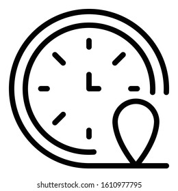 Franchise clock time icon. Outline franchise clock time vector icon for web design isolated on white background
